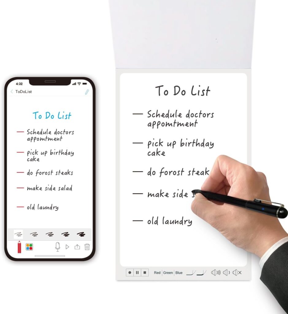 A person writing on to do list next to an iphone.